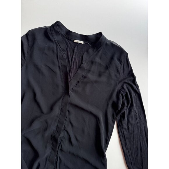 INTIMISSIMI Black Sheer Chiffon Jersey Long Sleevve Button Up Shirt, Size M - Picture 6 of 12